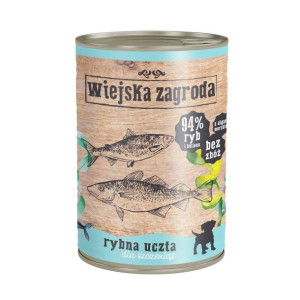 Wiejska Zagroda Puppy Rybna uczta 400g - Karma mokra dla szczeniąt, 94% mię