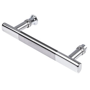 Metalowy uchwyt do kabiny natryskowej rozstaw 14.5 cm chromowany