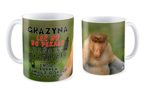 Kubek z nosaczem Grażyna leć do Pekało