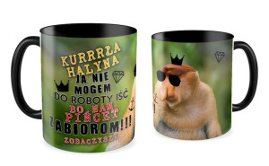 Kubek z nosaczem Nie mogem do roboty iść