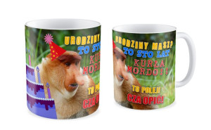 Kubek z nosaczem Polej Cza opić!