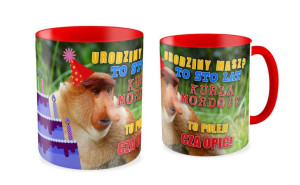 Kubek z nosaczem Polej Cza opić!