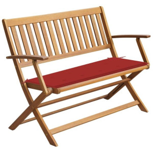 Ławka ogrodowa z poduszką, 120 cm, lite drewno akacjowe