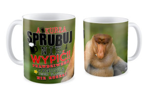 Kubek z nosaczem Janusza jedna flaszka nie rusza