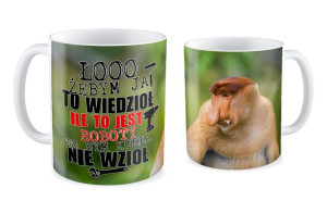 Kubek z nosaczem Żebym wiedzioł ile to roboty to bym nie wzioł