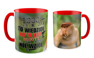 Kubek z nosaczem Żebym wiedzioł ile to roboty to bym nie wzioł