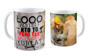Kubek z nosaczem Kto Panu tak spierdolił