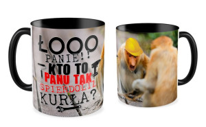 Kubek z nosaczem Kto Panu tak spierdolił