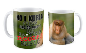 Kubek z nosaczem Tera do roboty na złodzieji robić