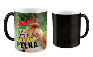 Kubek z nosaczem Lej mie kurła ino do pełna