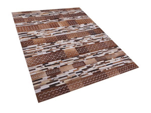 Dywan patchwork skórzany 160 x 230 cm brązowy HEREKLI