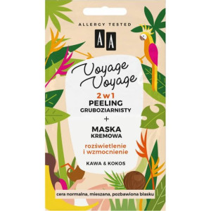 AA VOYAGE 2w1 peeling grubozi.+maska kawa&kokos 2x5ml