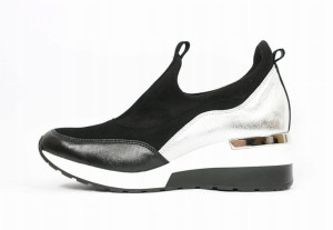 Półbuty Sneakersy Aga 06937 czarny +srebro R37
