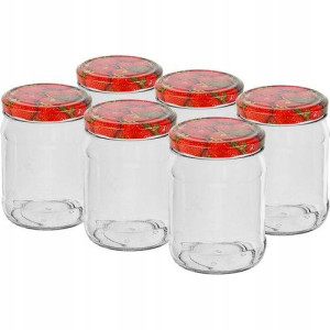 6szt Słoik 500ml Kolorowa Zakrętka 132503 Browin