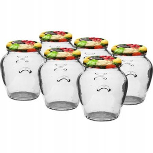 6szt Słoik 550ml Kolorowa Zakrętka 132581 Browin
