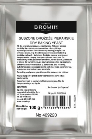 Suche Drożdże Piekarskie 100g Do Ciasta Chleba