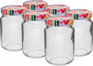 6szt Słoik 156ml Z Kolorową Zakrętką 132156 Browin