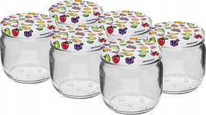 6szt Słoik 370ml Z Kolorową Zakrętką 132346 Browin