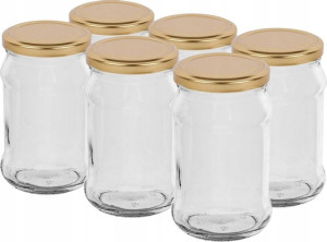 6szt Słoik 300ml Z Złotą Zakrętką 132303 Browin