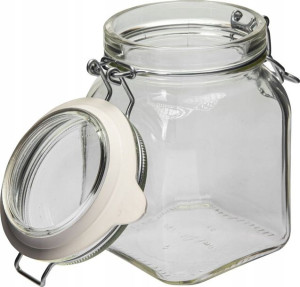 Słoik Kwadratowy 750ml Z Klipsem Uszczelką 610075