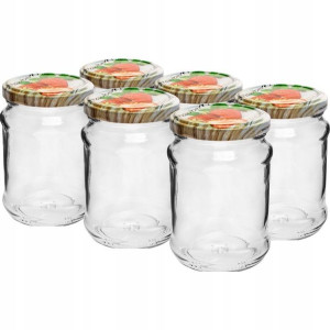 Słoik 250ml 6szt Z Zakrętką Kolorowa Fi66 132253