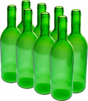 Butelka Do Wina 0,75l Komplet 8szt Zielona Browin