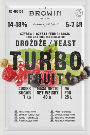 Drożdże Gorzelnicze Turbo 18% Owocowe 5-7dn 403150