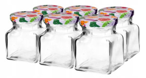 6x Słoik Kwadratowy 120ml Na Konfitury Dżem 132122