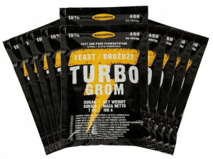 10x Drożdże Gorzelnicze 19% Turbo Grom 48h 403190