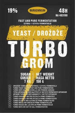 Drożdże Gorzelnicze 19% 25l Turbo Grom 48h Browin