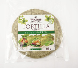 Tortilla pszenna ze szpinakiem 300 g (4 sztuki)