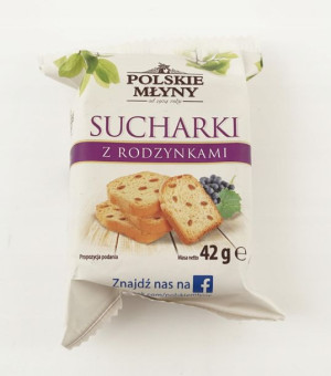 Sucharki z rodzynkami 42 g, Polskie Młyny