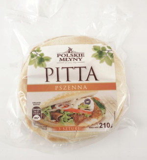 Polskie Młyny Pitta pszenna 210 g (3 sztuki)
