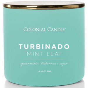 Colonial Candle - Turbinado Mint Leaf - sojowa świeca zapachowa w szkle z 3