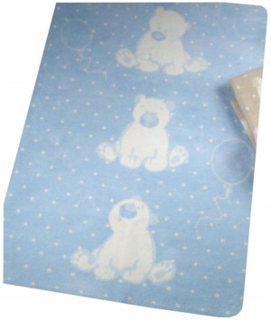 Kocyk dla dzieci 75x100 Sweet Bear błękitny Greno