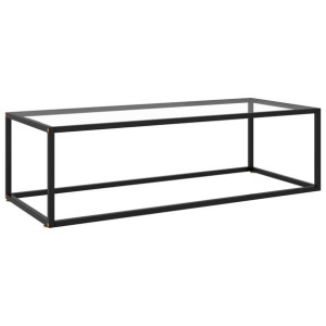 Stolik herbaciany, czarny, hartowane szkło, 120x50x35 cm