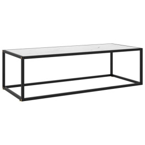 Stolik herbaciany, szkło w kolorze biały marmur, 120x50x35 cm