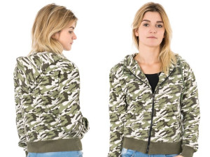 Bluza Damska Dresowa Moro z Kapturem 6021 L zielona