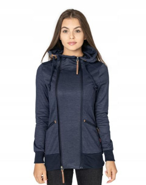 Długa Bluza Damska Rozpinana z Kapturem 372-3 r XL