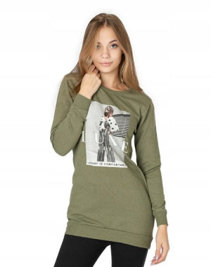 Długa Bluza Tunika Damska Bawełniana 242-08 r M