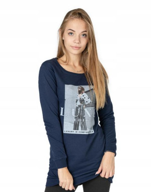 Długa Bluza Tunika Damska Bawełniana 242-05 r XL