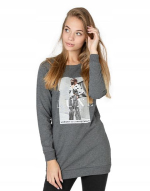 Długa Bluza Tunika Damska Bawełniana 242-01 r XL