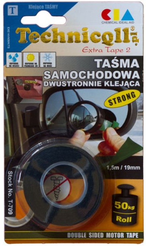 Technicoll Taśma Samochodowa Dwustronnie Klejąca 1.5m/19mm T-709