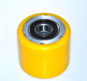 Rolka aluminiowo-poliuretanowa d=80x70mm ZABI 2x łożysko 6204