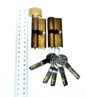 Komplet wkładek 35/35 mosiądz 8MBS6 MCM Lockpol 35/35 + 35/35G