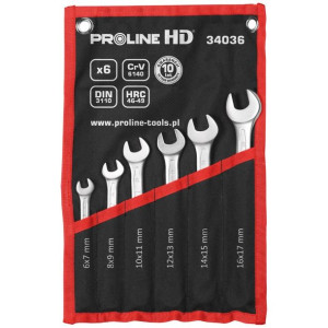 Klucze Płaskie Szt.6 (6x7-16x17mm), Din 3110,cv,proline Hd