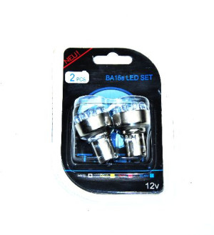 Blister 2x Dioda LED L034 - Ba15s 12 LED 5mm biała