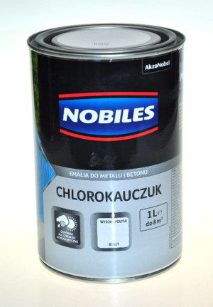 Farba chlorokauczuk  NOBILES 1L BIAŁY