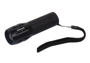 Latarka czarna PROLINE  alu led 3w zoom 3xaaa 50/100