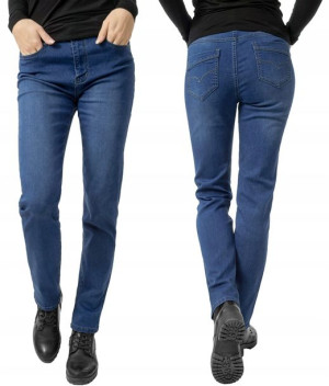 Cienkie Spodnie Jeansy Damskie z Lycrą 1082 86 cm